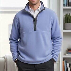 L.L. Bean Light Purple Fleece with Olive Trim